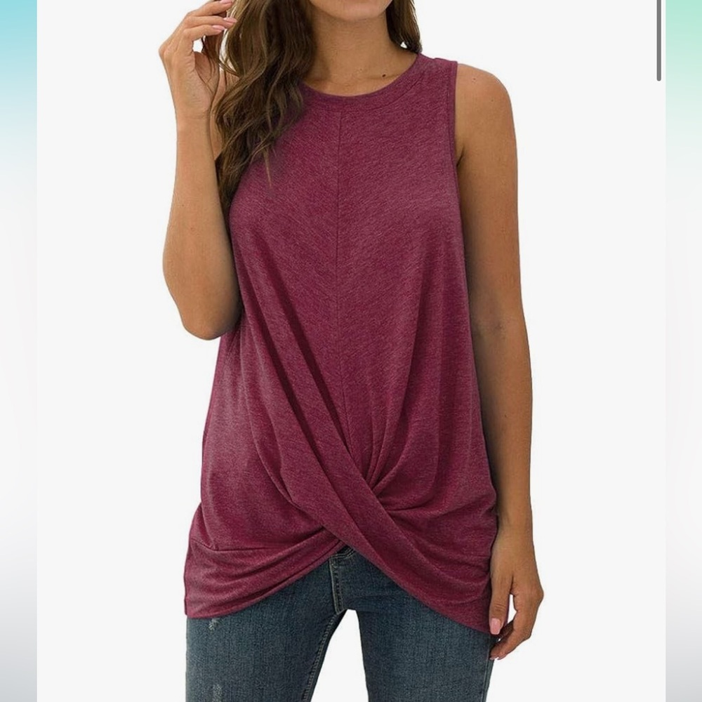 Women Summer Top Casual Criss Cross Front Tank Top